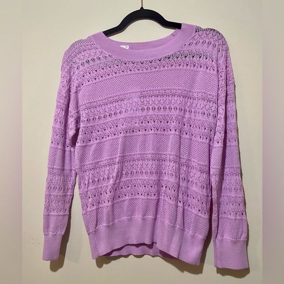 525 America - Lilac Cotton Long-Sleeve Top - M - Picture 1 of 4